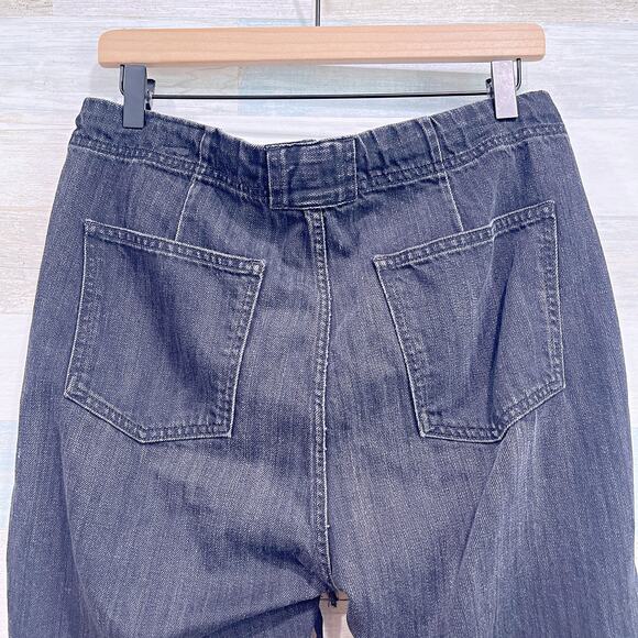 VINCE Slouchy Drawstring Slim Jeans Black 100% Cotton Japanese Denim Womens 27 - Picture 4 of 7